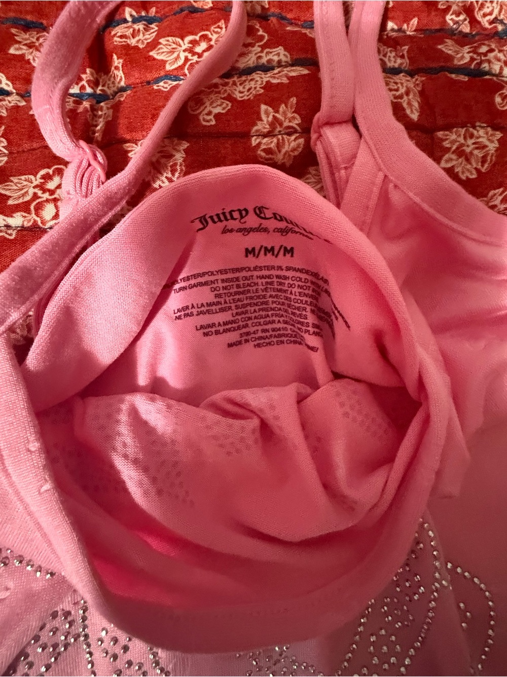 Juicy Couture  Pink Rhinestone Logo Tank & Shorts Set - Picture 4 of 9